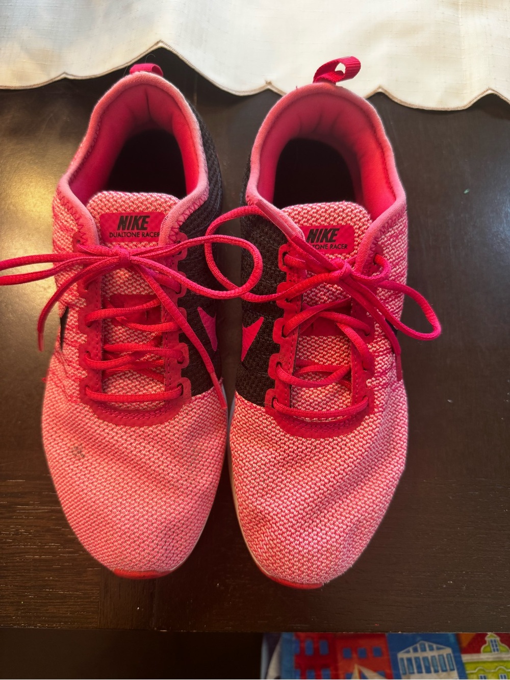 Nike Kids Pink and Black Knit Sneakers